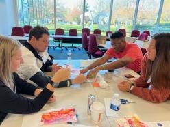 Students working together on biomimicry